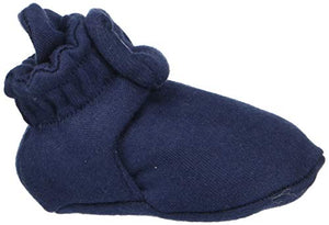 Burt's Bees Baby baby boys Booties, Organic Cotton Adjustable Infant Shoes Slipper Sock, Navy Blue, 3-6 Months US