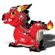 Load image into Gallery viewer, EUGY 085 Red Dragon Eco-Friendly 3D Paper Craft Puzzle
