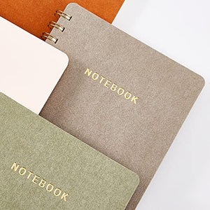 TSFPapier Eco-Friendly Spiral Notebook, Washable Kraft Paper,Soft Cover Business Journal with Double Side Pocket, 8.19" x 5.75", Wirebound Memo Notepads, 80Sheets/160 Pages, for Work and School Supplies (mtgreen(K))