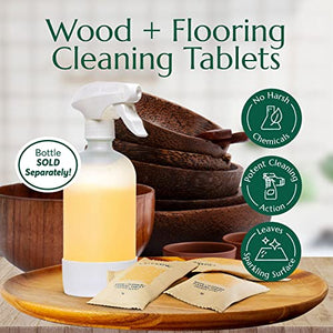 CLEANOMIC Wood and Flooring Cleaning Tablets (6 Pack) - All-Purpose Multi-Surface Household Cleaner Tablets (Orange Scent)