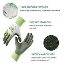 Load image into Gallery viewer, COOLJOB 3 Pairs Gardening Gloves for Women and Men, Recycled Polyester Garden Gloves with Rubber Coated, Non-slip Working Gloves for Outdoor Indoor Workers, Green &amp; White, Large Size
