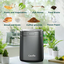Load image into Gallery viewer, Electric Compost Bin Kitchen | Smart Kitchen Waste Composter | Food Composter Indoor/Outdoor | Food Cycler with 3L Capacity | Compost Machine for Apartment Countertop | Cavdle WasteCycler | Black
