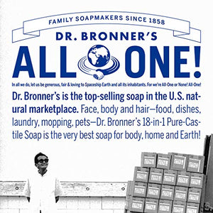 Dr. Bronner's - Pure-Castile Liquid Soap (Peppermint, 8 ounce) - Made with Organic Oils, 18-in-1 Uses: Face, Body, Hair, Laundry, Pets and Dishes, Concentrated, Vegan, Non-GMO