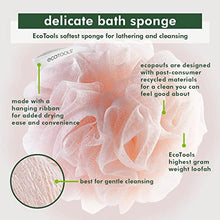Load image into Gallery viewer, EcoTools Delicate EcoPouf Bath Sponge, Made With Recycled Materials, Exfoliating Bath Pouf, Loofah for Shower &amp; Bath, In Assorted Colors, Green, White, Pink, and Gray, Perfect for Men &amp; Women, 6 Count
