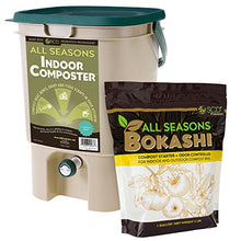 Load image into Gallery viewer, All Seasons Indoor Composter Starter Kit – 5 Gallon Tan Compost Bin For Kitchen Countertop With Lid, Spigot &amp; 1 Gallon (2 lbs.) Bag Of Dry Bokashi Bran – by SCD Probiotics

