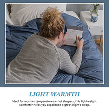 Load image into Gallery viewer, Ameridown Light Warmth Premier Down Alternative Comforter with Sewn in Duvet Corner Loop Attachments, King/California King Size Bed, Denim
