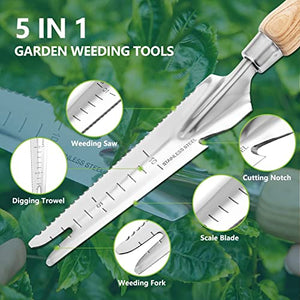Berry&Bird Garden Tool Set, 4 PCS Stainless Steel Gardening Tool Kit Includes Hand Trowel, Hand Fork, Hand Weeder and Pruning Shears for Weeding Planting Transplanting Digging Pruning Loosening Soil