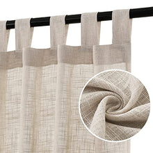 Load image into Gallery viewer, Linen Curtains Natural Linen Blended Curtains for Living Room Burlap Linen Textured Curtains Tab Top Curtains Elegant Energy Efficient Light Filtering Curtains (Set of 2, 52&quot; x 84&quot;, Natural)
