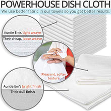 Load image into Gallery viewer, Aunti Em&#39;s Kitchen Flour Sack Dish Towels - Natural Cotton for Embroidery and Drying Glass, Hand, Dinnerware - Plain, Thick, Zero-Lint, Highly Absorbent - Set of 13, 27 x 27 Inch, Ivory
