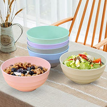 Load image into Gallery viewer, Wheat Straw Bowls Set 60 OZ Unbreakable Large Cereal Bowls Set of 6 Microwave and Dishwasher Safe Bowls Big Bowls for Eating BPA Free Eco Friendly Soup Bowl for Serving Oatmeal and Salad Etc…
