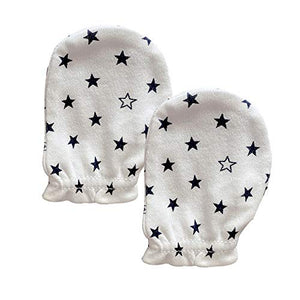 Newborn Baby Soft Cotton Organic Cap and Mitten Set Sunny Hatsfor Hospital Baby Boy and Girl(0-6 Months)