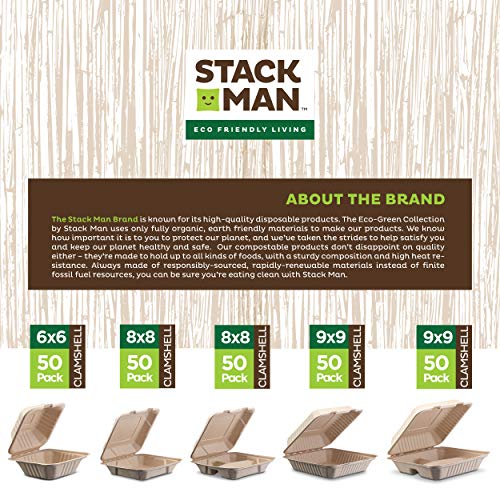 Stack Man 100% Compostable 9 Paper Plates [125-Pack] Heavy Duty Eco-F -  Clean Water Mill