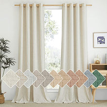 Load image into Gallery viewer, NICETOWN Natural Linen Curtains 84 inch Long 2 Panels Set, Grommet Top Thick Linen Burlap Semi Sheer Vertical Drapes Privacy Assured with Light Filtering for Bedroom/Living Room, W55 x L84
