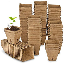 Load image into Gallery viewer, ANGTUO 102 Pcs Peat Pots for Seedlings 2.36 Inch Seed Starter Pots 100% Eco-Friendly Biodegradable Plants Pots with Drainage Holes and 20 Plant Labels
