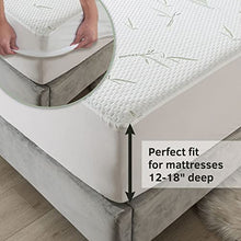 Load image into Gallery viewer, SlumberOwl Premium Bamboo Mattress Protector – 100% Waterproof, Cooling &amp; Ultra Soft Mattress Cover (Full)
