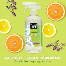 Load image into Gallery viewer, BETTER LIFE All Purpose Cleaner, Multipurpose Home and Kitchen Cleaning Spray for Glass, Countertops, Appliances, Upholstery &amp; More, Multi-surface Spray Cleaner - 32oz (Pack of 2) Clary Sage &amp; Citrus
