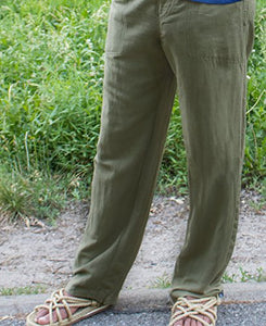 Soul Flower Men's Hemp Yoga Pants (Medium, Moss)