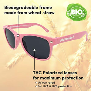 BioSunnies Kids Eco-Friendly Sunglasses for Boys and Girls with Polarized Lenses (3 to 9 years) (Coral Pink)