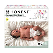 Load image into Gallery viewer, The Honest Company Clean Conscious Diapers | Plant-Based, Sustainable | Rose Blossom + Tutu Cute | Super Club Box, Size 1 (8-14 lbs), 160 Count
