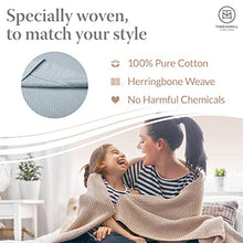Load image into Gallery viewer, Threadmill Home Linen Multipurpose Blanket - 1 Piece Herringbone 100% Extra Long Staple Cotton, Scottish Grey

