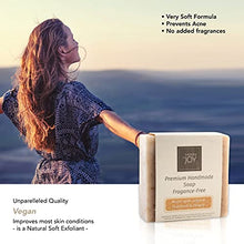 Load image into Gallery viewer, HEAVEN OF JOY Premium Fresh Organic Honey and Oatmeal Soap Fragrance-Free, Natural Soap Made with Organic Ingredients that Leave the Skin Feeling Renewed and Rejuvenated - Skin Hydratant and Body Nourishing, 4 Pack (5oz./Bar)

