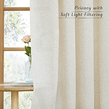 Load image into Gallery viewer, NICETOWN Natural Linen Curtains 84 inch Long 2 Panels Set, Grommet Top Thick Linen Burlap Semi Sheer Vertical Drapes Privacy Assured with Light Filtering for Bedroom/Living Room, W55 x L84
