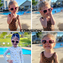 Load image into Gallery viewer, COASION Kids Polarized Sunglasses TPEE Rubber Flexible Shades for Girls Boys Age 3-9 (Pink Frame/Grey Lens)

