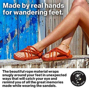 Nomadic State of Mind Woodstock Sandal - Handmade Rope Shoes – Machine Washable – Comfortable, Colorfast & Lightweight – Vegan Friendly – for Women & Men (numeric_15)