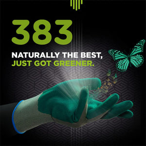 SHOWA 383 Biodegradable EBT Nitrile General Purpose Work Glove with Poly Liner, Medium (Pack of 12 Pair) Green