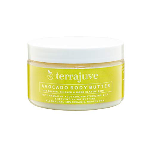 Terrajuve Organic Avocado Face and Body Cream Lotion, for a Soft, Silky and Elastic Skin, with Hawaiian Avocado, Pure, All Natural, Made in USA