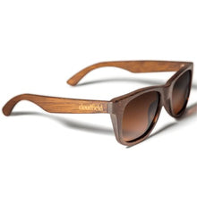 Load image into Gallery viewer, Cloudfield Wood Frame Sunglasses for Men and Women - Handcrafted using Bamboo with 9-Layer Polarized Lenses and Double Layer of UV Blocking Coating - Perfect for any Outdoor Activities - Brown
