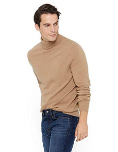 State Cashmere Classic Turtleneck Sweater - Long Sleeve Pullover for Men Made with 100% Pure Cashmere Sourced from Inner Mongolia Goats - Soft, Lightweight & Versatile - (Camel, Medium)