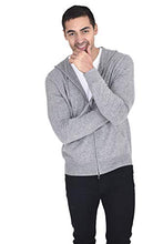 Load image into Gallery viewer, State Cashmere Full Zip Up Hoodie - Long Sleeve Sweater for Men Made with 100% Pure Cashmere Sourced from Inner Mongolia Goats - Soft, Lightweight &amp; Versatile - (Pale Charcoal, Small)
