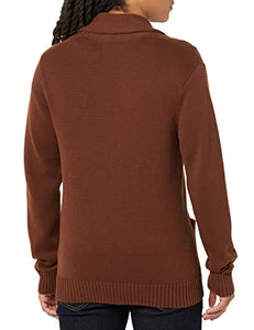 Goodthreads Men's Soft Cotton Shawl Cardigan Sweater, Deep Brown, Large