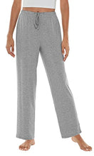 Load image into Gallery viewer, WiWi Bamboo Pajama Pants for Women Soft Sweatpants Casual Wide Leg Bottoms Drawstring Sleep Pant S-XXL, Heather Grey, XX-Large
