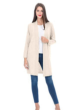 Load image into Gallery viewer, State Cashmere Open Front Long Cardigan - Long Sleeve Sweater for Women Made with 100% Pure Cashmere Sourced from Inner Mongolia Goats - Soft, Lightweight &amp; Versatile - (Undyed White, Small)
