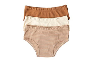 ORGANICKID Girls 100% Organic 100% Cotton Underwear GOTS Certified Kids Toddler Panties Briefs Pack of