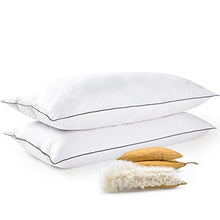 Load image into Gallery viewer, Cheer Collection Set of 2 Organic Kapok Bed Pillows, Natural Kapok Fiber Filled Sleeping Pillows and Sham Inserts, Standard Size, 20 x 28 inches
