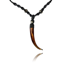 Load image into Gallery viewer, Earth Accessories Sustainably Sourced Organic Bone Tooth Necklace - Tribal Necklace or Tribal Jewelry for Surfer, Boho, or Caveman Inspired Looks or Costumes
