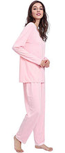 Load image into Gallery viewer, GYS Bamboo Pajamas Set for Women V Neck Long Sleeve Sleepwear with Pants Soft Comfy Pj Lounge Sets S-4X, Pink, 4X-Large Plus

