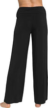 Load image into Gallery viewer, WiWi Women&#39;s Bamboo Lounge Wide Leg Pants Stretchy Casual Bottoms Soft Pajama Pant Plus Size Sleepwear S-4X, Black, Large
