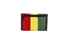 Load image into Gallery viewer, Dime Bags Trifold Hempster Wallet - Classic Trifold Design w/ Exterior Pocket and Interchangable Label (Rasta)
