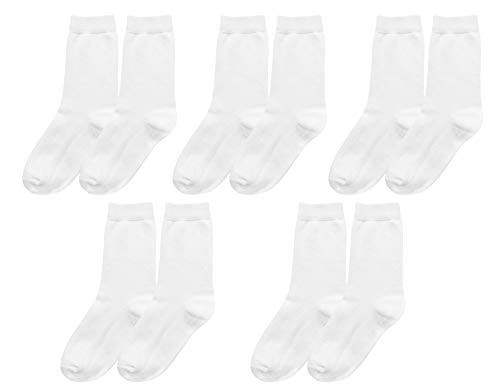 tittimitti 98% Organic Cotton Children Kids Boy's Girl's Socks (5-pack) (EU 27-30 (5-6 Years), White)