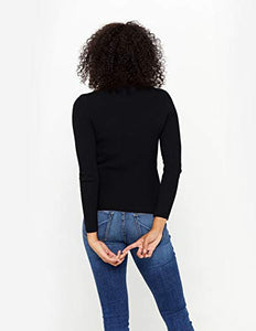 State Cashmere Ribbed Turtleneck Sweater - Long Sleeve Pullover for Women Made with 100% Pure Cashmere Sourced from Inner Mongolia Goats - Soft, Lightweight & Versatile - (Black, Small)