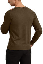 Load image into Gallery viewer, YTD Men&#39;s Casual Slim Fit V-Neck Pullover Long Sleeve Knitted Pullover Sweaters XL Brown
