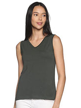 Load image into Gallery viewer, ECOLINE Clothing Women&#39;s Eco-Friendly Cotton Dual V Neck/Round Neck Tank Top Bottle Green X-Large
