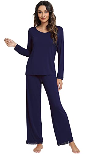 Women's Long Sleeve Top + Long Pant Bamboo Pajama Set - Relaxed Long Sleeve  Set