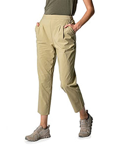 Hemp Black Women's Highline Cropped Pleated Pant in Active Stretch Fabric with Hemp-Infused Pockets (Khaki, M)