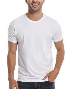 Pioneer Camp Mens Bamboo T Shirt Ultra Soft White Plain Tshirts Shirts for Men Cooling Crew Neck Casual Basic Tee Shirt