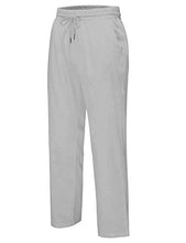 Load image into Gallery viewer, iWoo Men&#39;s Drawstring Linen Wide Leg Pant Linen Pants Loose Fit Hemp Pants Grey XXL
